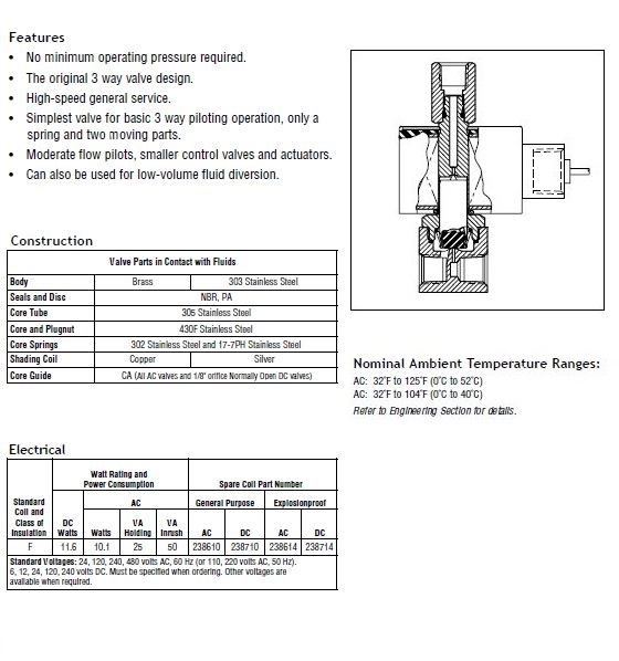 美國阿斯卡ASCO 8314系列電磁閥選型手冊(cè)